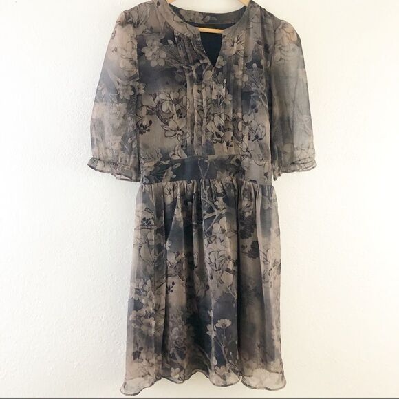 Clocolor Floral print Mesh sleeveless brown size M - Picture 1 of 6